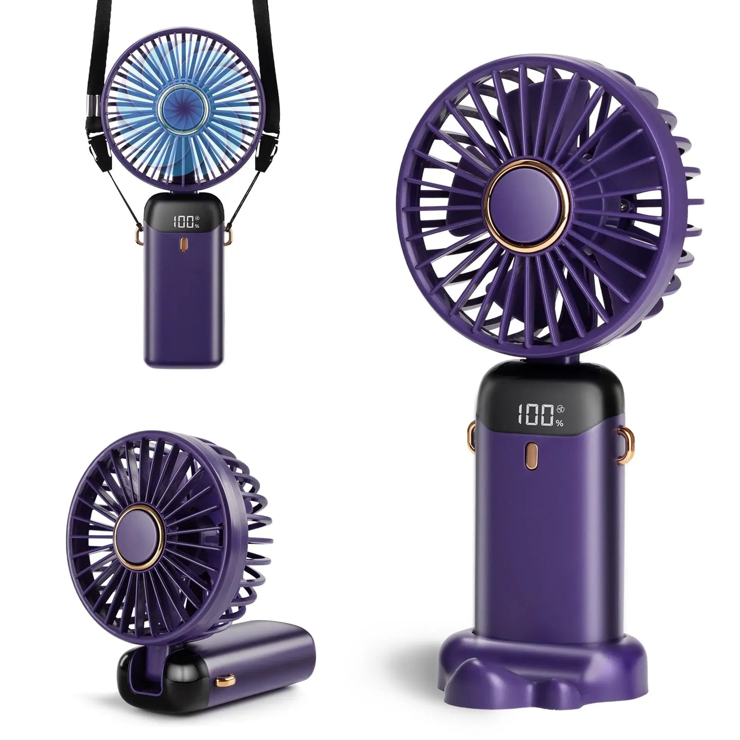 3-in-1 Portable Hand Fan with 4000mAh Battery, Mini Foldable USB Rechargeable Design Ideal for Travel, Outdoor Activities, and Summer Use