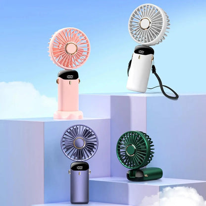 3-in-1 Portable Hand Fan with 4000mAh Battery, Mini Foldable USB Rechargeable Design Ideal for Travel, Outdoor Activities, and Summer Use