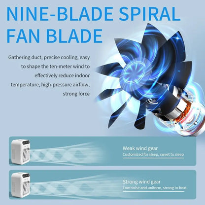 Portable Air Cooler Fan - Rechargeable Water Cooling Solution for Home, Office, and Vehicle Ventilation