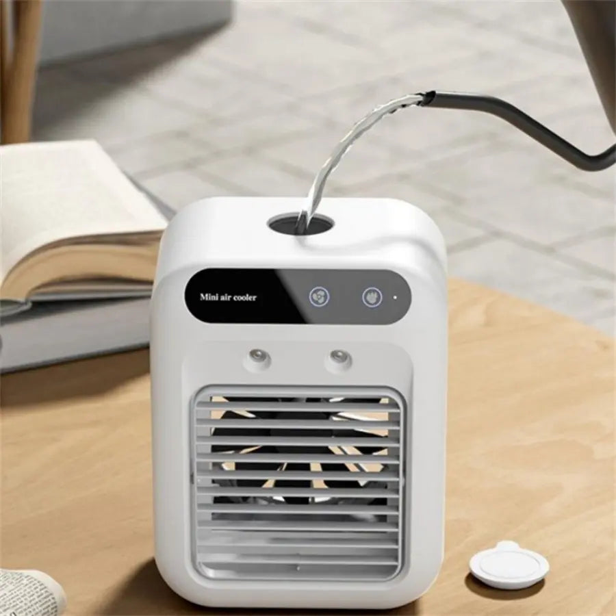 Portable Air Cooler Fan - Rechargeable Water Cooling Solution for Home, Office, and Vehicle Ventilation