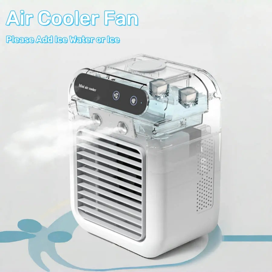 Portable Air Cooler Fan - Rechargeable Water Cooling Solution for Home, Office, and Vehicle Ventilation