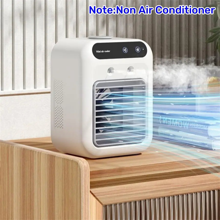 Portable Air Cooler Fan - Rechargeable Water Cooling Solution for Home, Office, and Vehicle Ventilation