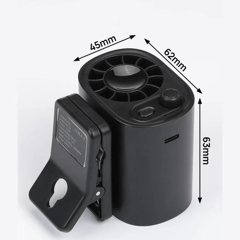 Joytutus 100-Speed Rechargeable Car Clip-On Fan with LCD Display - Portable and Quiet Cooling Solution for Backseat, Sun Visor, and Road Trips