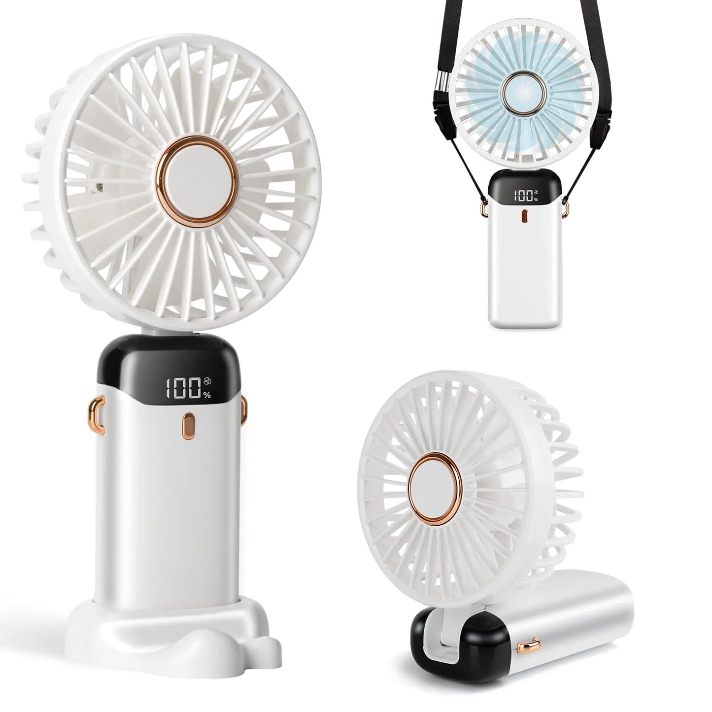 3-in-1 Portable Hand Fan with 4000mAh Battery, Mini Foldable USB Rechargeable Design Ideal for Travel, Outdoor Activities, and Summer Use
